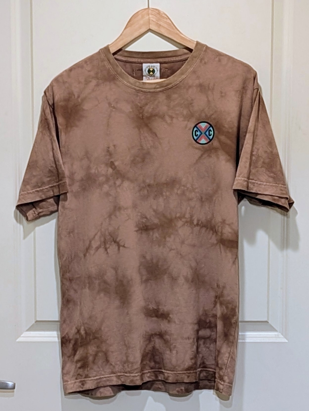EUC Cross Colours M Brown Tie Dyed Unisex Circle Logo Tee